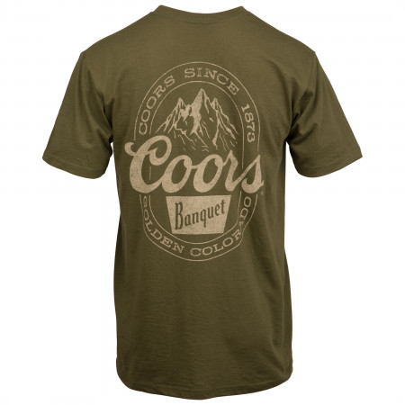 Coors Banquet Mountain Logo Front and Back Print T-Shirt